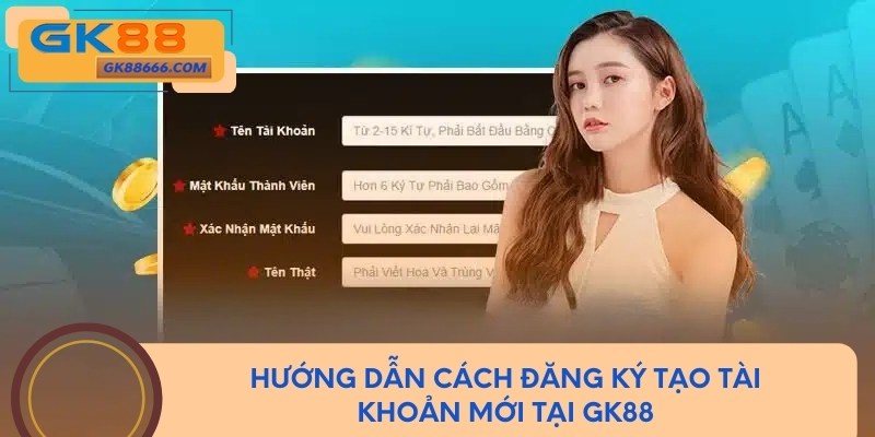 Cách đăng ký lập tài khoản mới chi tiết nhất tại GK88